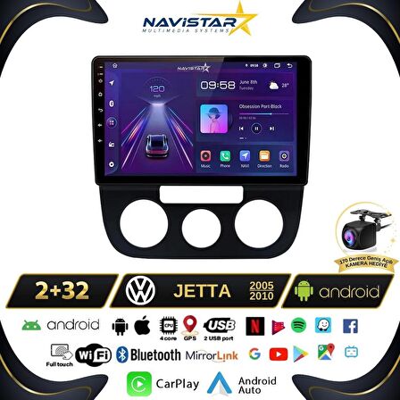 Volkswagen Jetta 2+32GB Android 13 Kablosuz Carplay 2005-2010 Navigasyon Multimedya Sistemi 