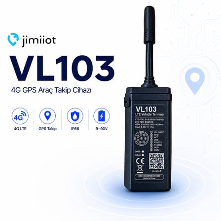 Jimi IoT VL103M 4G GPS Araç Takip Cihazı – Motosiklet Takip, IP66, 9-90V