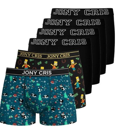 Jony Cris 5'li Boxer Seti Pamuklu Likralı Baskılı Paçalı XL Beden