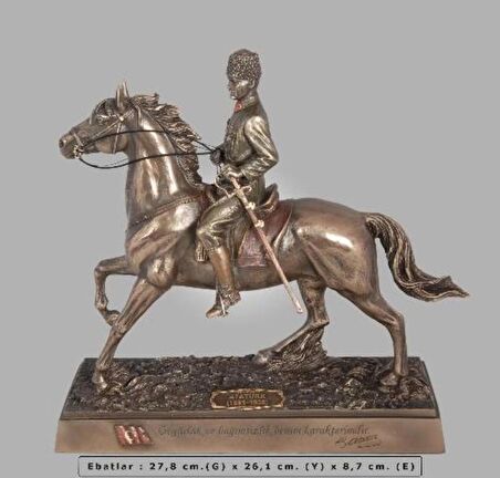 VERONESE BİBLOLAR › Wise Atatürk-ATA SÜVARİ BRONZ-28,5*9,5*26,5 CM-jTU09348A4