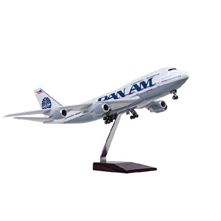  HEDİYELİK-MAKET UÇAKLAR-PAN AMERICAN-ÖLÇEK : 1:160 47 CM-JB747PAN