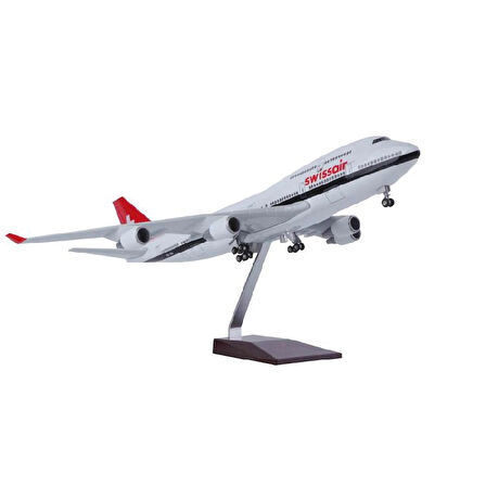  HEDİYELİK-MAKET UÇAKLAR-SWISSAIR-ÖLÇEK : 1:160 47 CM-JB747SWISSAIR