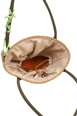 Jutty Modern Hasır Plaj Çantası - Deri Detaylı Büzgülü Yazlık Omuz ve El Çantası