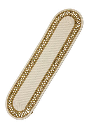 Jutty Hasır Görünümlü Jüt Dokuma Krem Natural Oval Dekoratif Masa Runnerı 35x135 cm Mutfak Salon