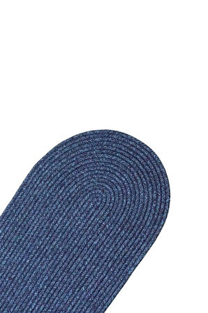 Jutty Hasır Görünümlü Jüt Dokuma Lacivert Düz Oval Dekoratif Masa Runnerı 35x135 cm Mutfak Salon