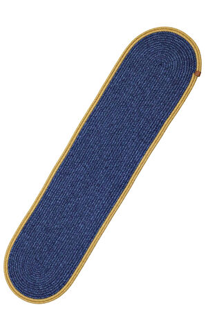 Jutty Hasır Görünümlü Jüt Dokuma Lacivert Natural Oval Dekoratif Masa Runnerı 35x135 cm Mutfak Salon