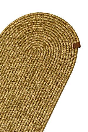 Jutty Hasır Görünümlü Jüt Dokuma Natural Oval Dekoratif Masa Runnerı 35x135 cm Mutfak Salon