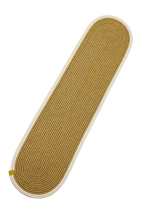 Jutty Hasır Görünümlü Jüt Dokuma Natural Krem Oval Dekoratif Masa Runnerı 35x135 cm Mutfak Salon