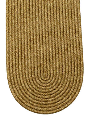Jutty Hasır Görünümlü Jüt Dokuma Oval Natural Düz Dekoratif Runner 25x90 Mutfak Salon Masa Örtüsü
