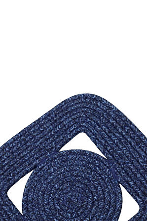 Jutty Hasır Görünümlü Jüt Dokuma Kare Lacivert Dekoratif Amerikan Servis 32x32 cm Supla