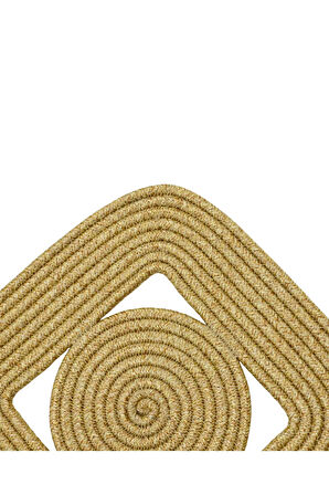 Jutty Hasır Görünümlü Jüt Dokuma Kare Natural Dekoratif Amerikan Servis 32x32 cm Supla