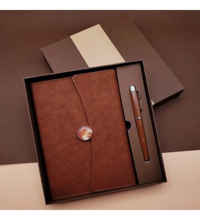 Kişiye Özel Özel Kutulu Deri Defter Ve Roller Kalem Seti