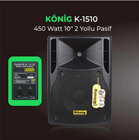 KONİG K-1510 10''450W 2 YOLLU PASİF KABİN 