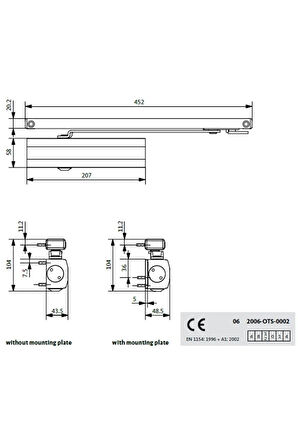 G-u Ots 210 Kayar Kollu Kapı Pompası (itici-hidrolik)