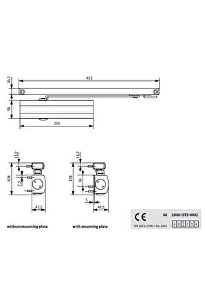 G-u Ots 430 Kayar Kollu Kapı Pompası (itici-hidrolik)