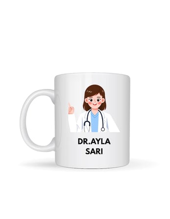Elfitrend Doktor Temalı Kişiye Özel Seramik Kupa 8 cm 9.5 cm