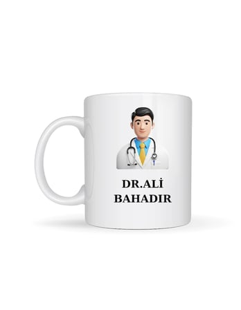 Elfitrend Doktor Temalı Kişiye Özel Seramik Kupa 8 cm 9.5 cm