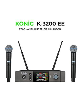 König K-3200 2 El UHF TELSİZ MİKROFON