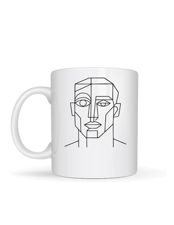Elfitrend Kübik Sanat Tasarımlı Minimalist Seramik Kupa Bardak