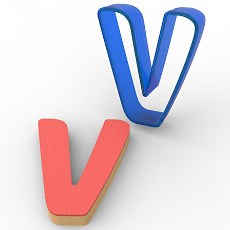 V Harfi PC Kurabiye Kalıbı