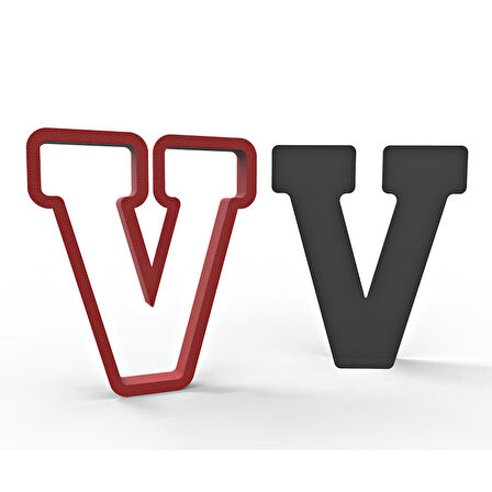 Büyük V harfi 11 cm Kurabiye Kalıbı