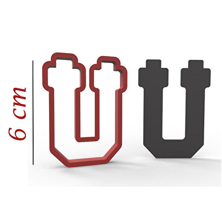 6 cm Ü Harfi Kurabiye Kalıbı