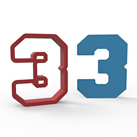 Büyük NBA 3 Rakam 11cm Kurabiye Kalıbı