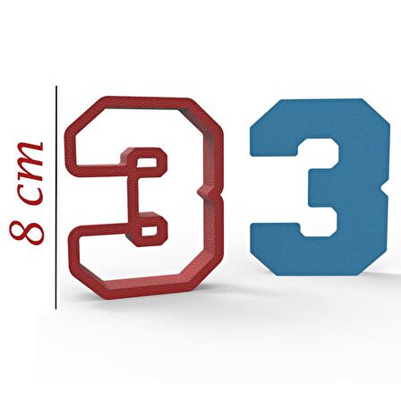NBA 3 Rakam 8cm Kurabiye Kalıbı