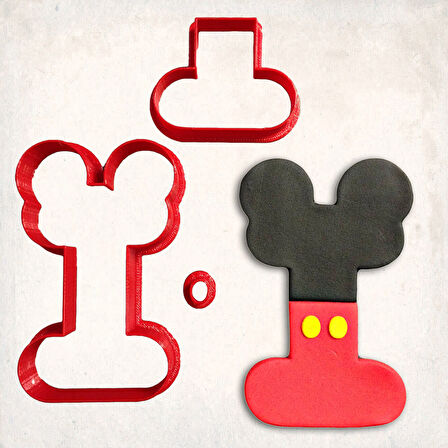 Miki Fare İ Harfi Detaylı Kurabiye Kalıp Seti 3 Parça