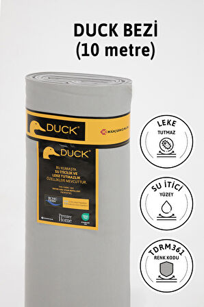 Premier Metrelik Duck Keten Kumaş Su İtici Bez 10 Metre TDRM361 - Gri