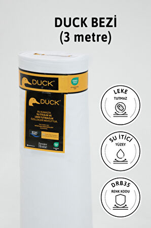 Premier Metrelik Duck Keten Kumaş Su İtici Bez 3 Metre DRB35 - Beyaz