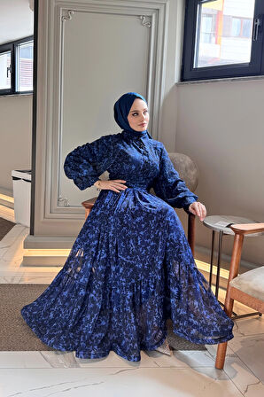 ELB018 BEL DETAYLI ÖNDEN DÜĞMELİ ELBİSE