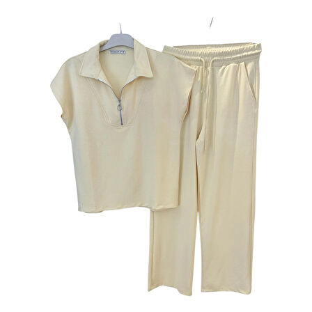 9011 FERMUARLI POLO YAKA PANTOLONLU EŞOFMAN TAKIM