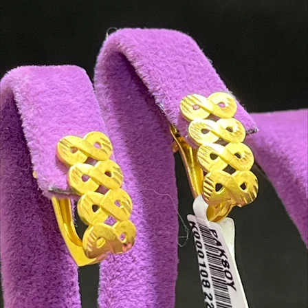 22 Ayar Altın Küpe Modern Tasarım 3.06gr Kadın Hediye