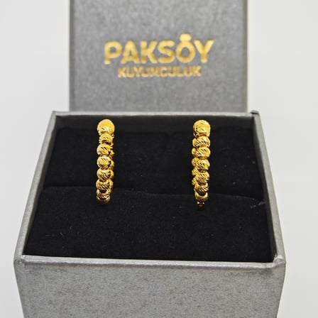 14 Ayar Altın Küpe Yıldız Işığı Koleksiyonu 3.51gr Kadın Hediye Paksoy