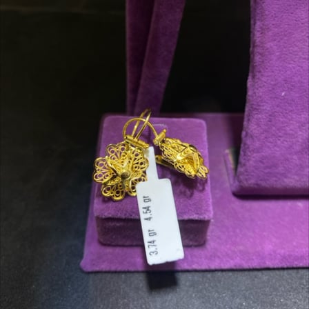 22 Ayar Altın Küpe Gül Tasarım 3.74gr Kadın Hediye