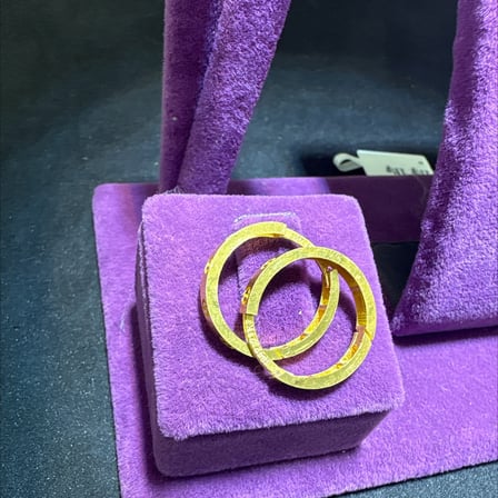 22 Ayar Altın Halka Küpe Modern Tasarım 3.01gr Kadın Hediye
