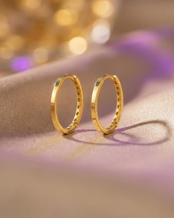 22 Ayar Altın Küpe Halka Daire Model 3.00gr Kadın Paksoy Kuyumculuk Hediye Düğün Nişan
