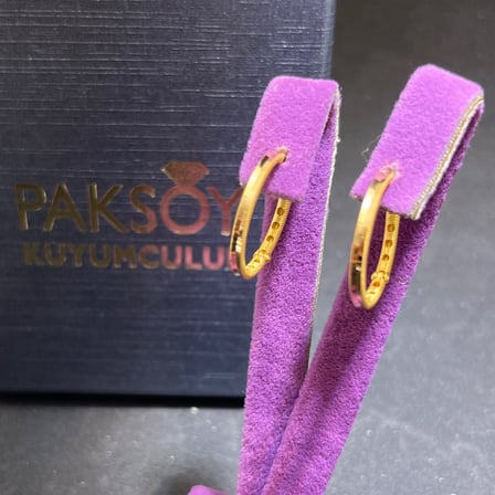 22 Ayar Altın Küpe Halka Daire Model 3.00gr Kadın Paksoy Kuyumculuk Hediye Düğün Nişan