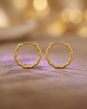 22 Ayar Altın Küpe Modern Halka Tasarım 3.56gr Kadın Paksoy Kuyumculuk Hediye