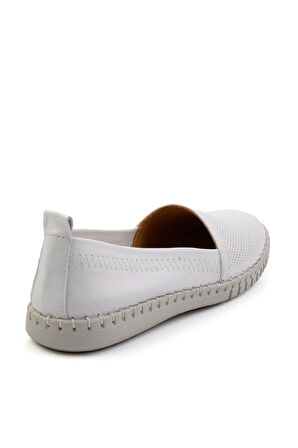 Beyaz Hakiki Deri Kadın Casual Ayakkabı K01028031603