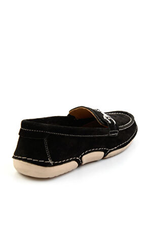 Siyah Hakiki Deri Kadın Loafer Ayakkabı K01028130601