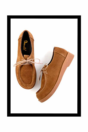 Toprak Süet Hakiki Deri Kadın Loafer Ayakkabı K01032162002