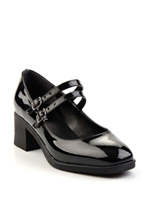 Siyah Rugan  Kadın Klasik Topuklu Ayakkabı K01052050008