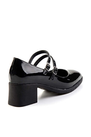 Siyah Rugan  Kadın Klasik Topuklu Ayakkabı K01052050008