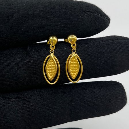 Sallantılı Baklava Kalemli Kelebek Altın Çocuk Küpesi 22 Ayar 1.04 Gram Hediye