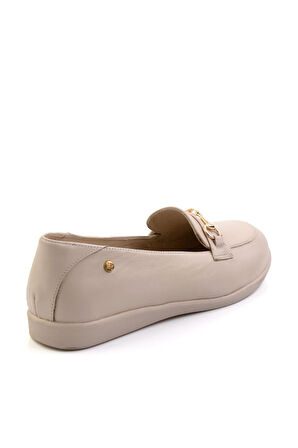 Bej Leather Kadın Loafer Ayakkabı K01087238403