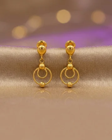 22 Ayar Altın Küpe Halkalı Küpe 1.08gr Kadın Hediye