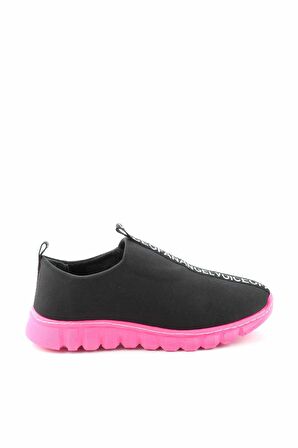 Bambi Siyah Fusya Streç  Kadın Casual Ayakkabi K01122001517