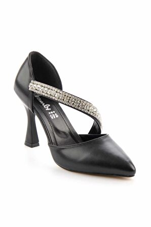 Bambi Siyah  Kadın Klasik Topuklu Ayakkabi K01137040509